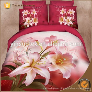 Moda tendência 3D flor 100% poliéster reative impresso garantia de qualidade conjunto de cama